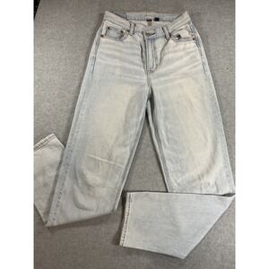 American Eagle Strigid Light Wash High Rise Straight Leg Jeans Size 0 Reg 2002